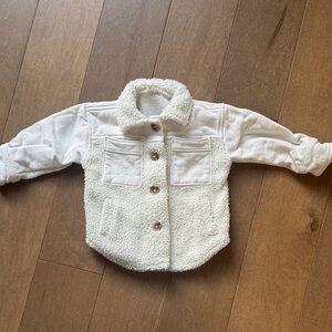 Cozy White Sherpa Jean Jacket for Kids